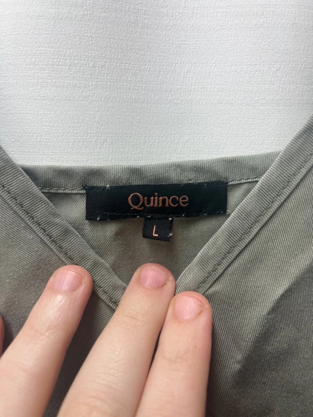 QUINCE Olive Green Vintage Wash Tencel  Adjustable Strap Slip Maxi Dress- L - Picture 4 of 6